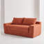 Canapé convertible en mousse à mémoire de forme, canapé-lit 2 en 1 avec revêtement en velours côtelé, sans assemblage, compact pour les petits espaces, orange