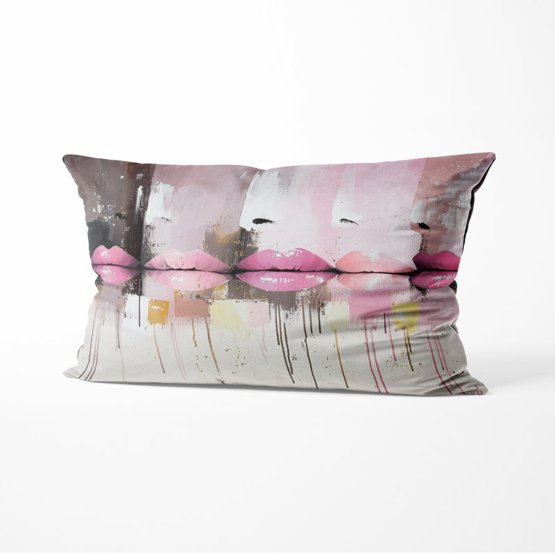 Coussin Fashion Lips - Pop Art, H 12 po x l 20 po