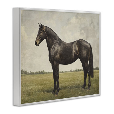 Portrait de cheval espresso, estampe numérique, design par Petal Prints Design
