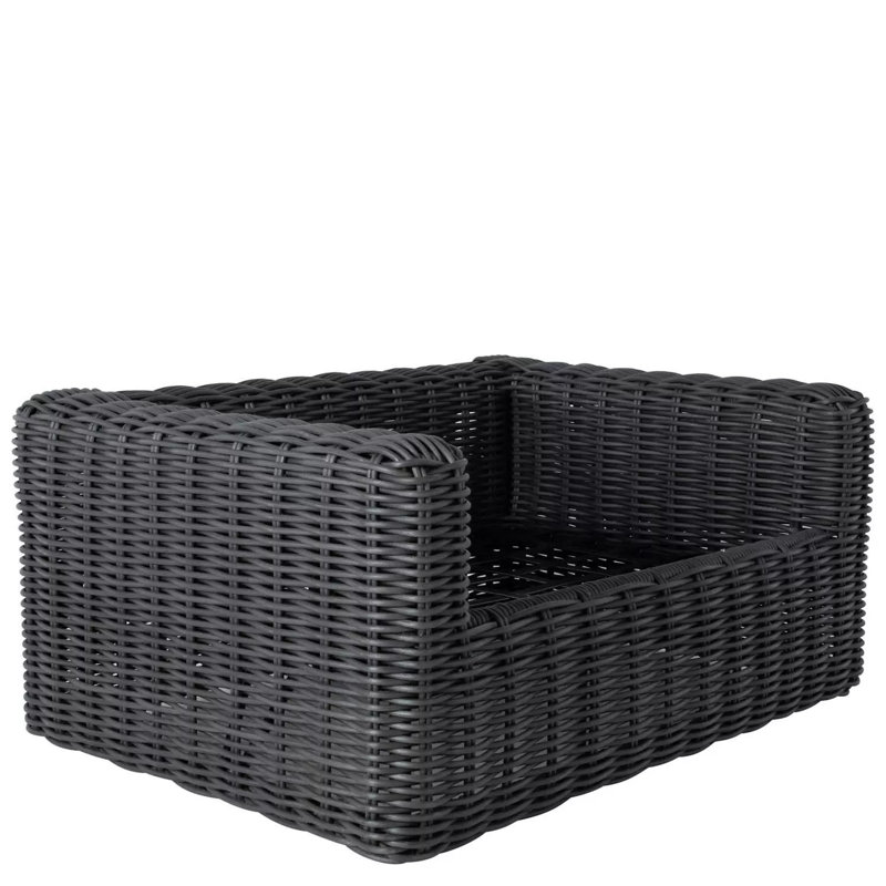 Montecito Woven N-Dura Resin Wicker Outdoor Lounge Chair - Onyx, Verona Fossil, No