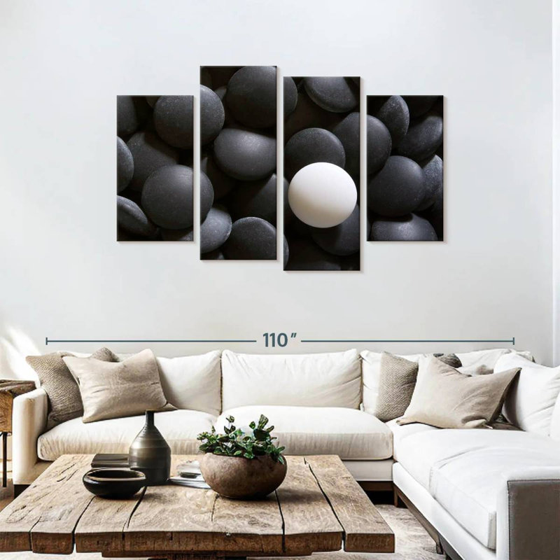 Senne Lone White Go Stone, 48" H x 75" W