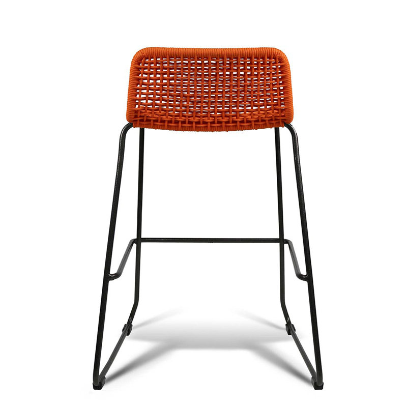 Knot Halfback Bar Stool, Orange, Charcoal
