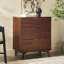Commode en bois massif à 3 tiroirs Yarber Groove-664421190