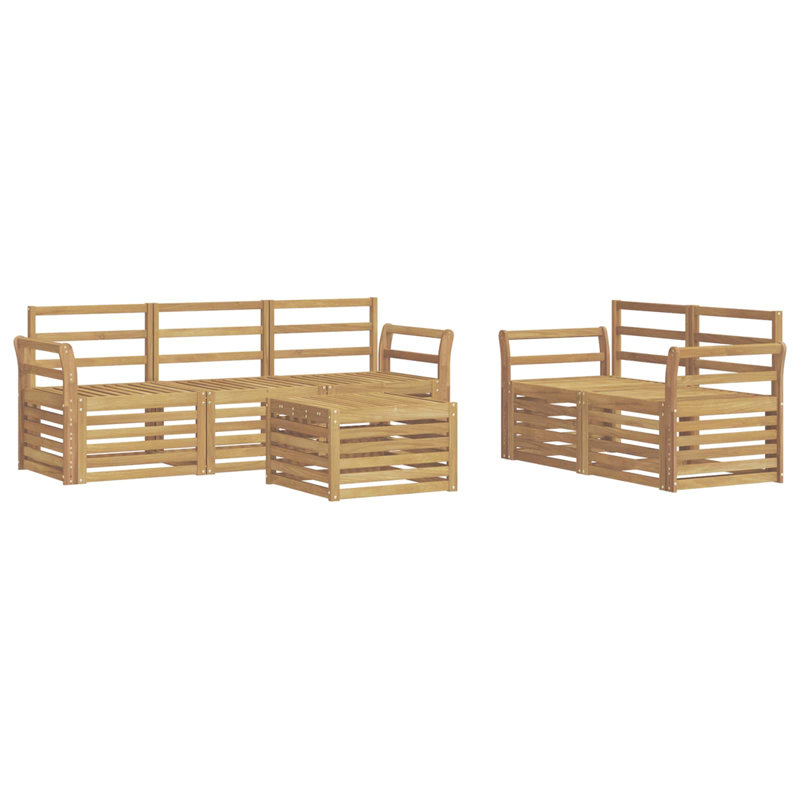 Sofa Sets Solid Acacia Wood Outdoor Sectional Garden Furniture Modern