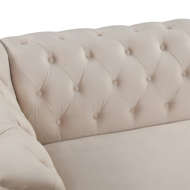 Canapé 82,4 po Mid Century Modern, Beige
