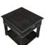 Table de bout en bois classique avec finition gris anthracite, tiroir et tablette