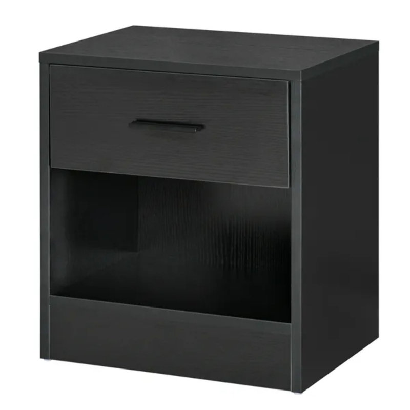 Table de bout d'appoint moderne à grain de bois noir
