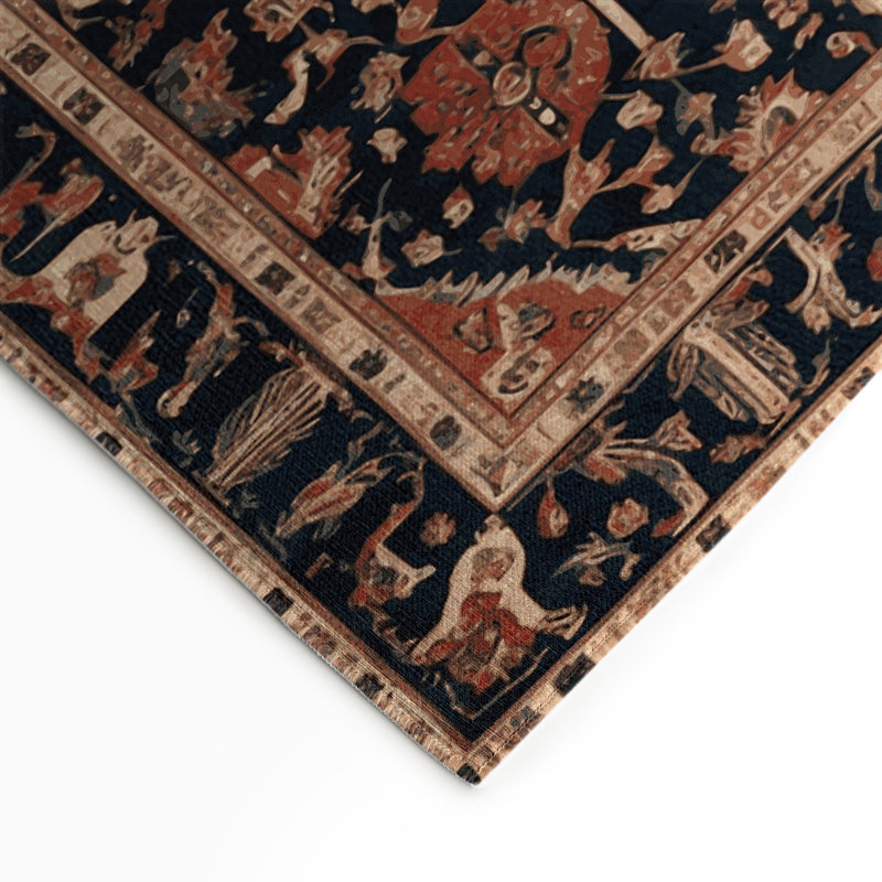 Tapis d'intérieur et d'extérieur noir Persian
