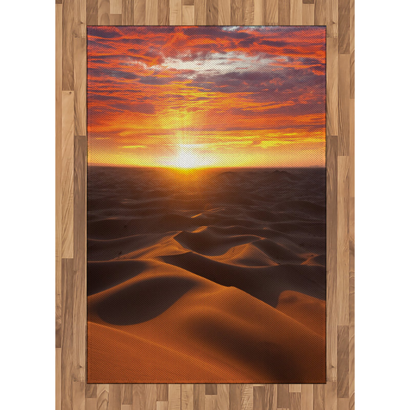 Desert High Density Long Fiber Poly Threads Decorative Area Rug Carpet, Rectangle 4' x 5'8"