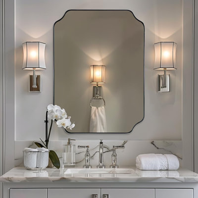 Miroir de salle de bain Modern Cadre en acier inoxydable