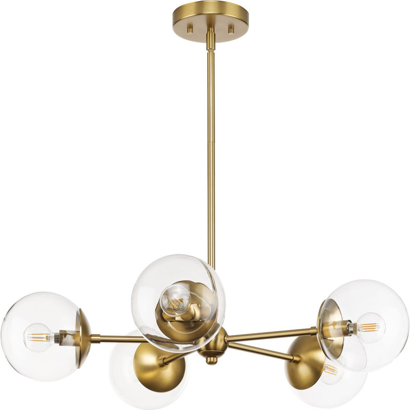 Lustre spoutnik 5 lumières Sasheer, Bronze brossé