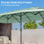  Parasols de patio d'extérieur de 15 pi, parasol ventilé à 3 niveaux et grande table de marché-1466502575