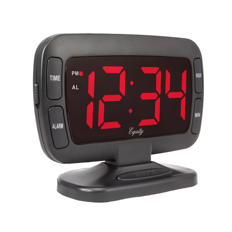 Electric Tabletop Digital Alarm Clock in Black