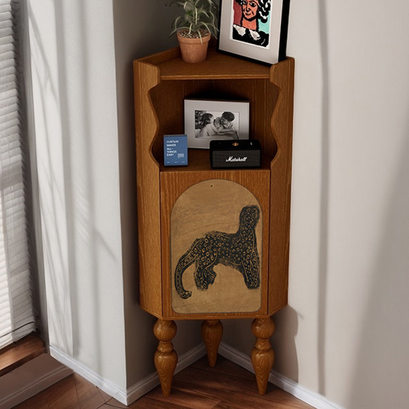 Modern multi-functional corner bookcase, Brown