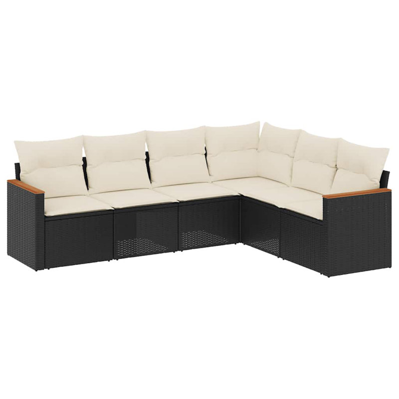 Ensemble de canapés de patio 10 pièces avec coussins en rotin noir pour l'extérieur