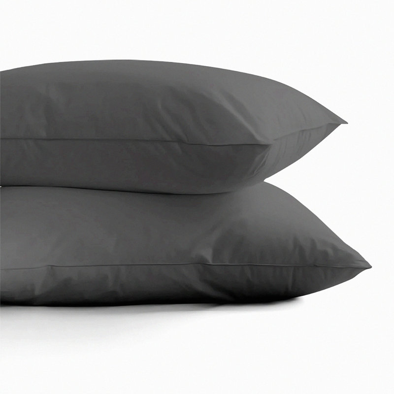 CoolCotton Luxe 500TC Dark Grey Pillowcase Set - Breathable Sateen Weave, Extra Long Staple Cotton for Ultimate Comfort & Cooling Effect