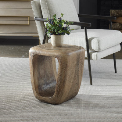 Kenza Bleached Wash Accent Stool
