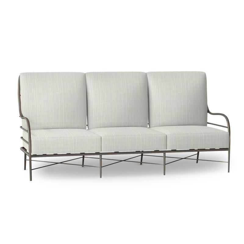 Carmel Aluminum Sofa - Slate Gray, No Welt, Verona Silver