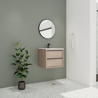 24.47'' Single Bathroom Vanity with Ceramic Top