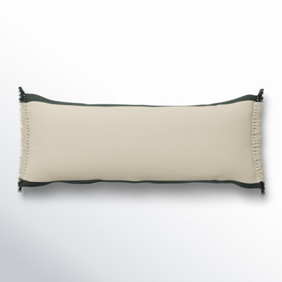 Seona Fringed Cotton Lumbar Throw Pillow
