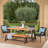 6 - Person Acacia Solid Wood Patio Dining Set Rectangular Table