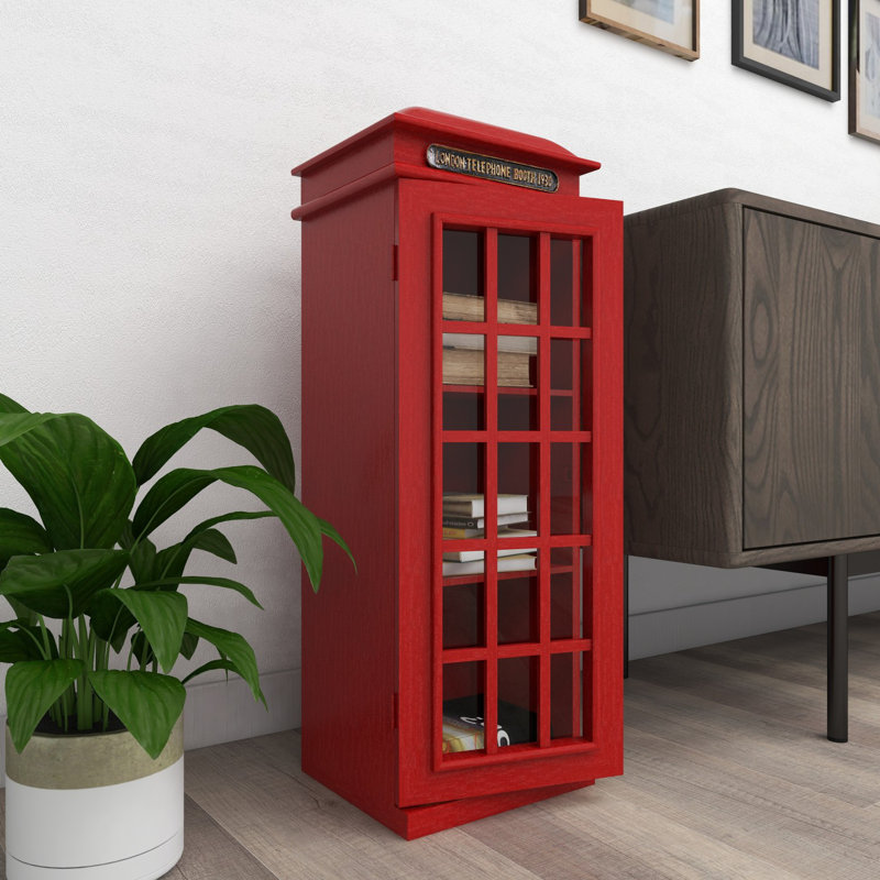 Laice Wooden Vintage London Booth 3 Shelf Telephone Room Storage Unit