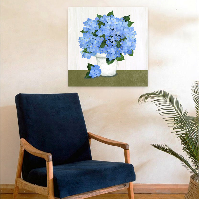 Hortensias bleus, hydrangées contemporaines, fleurs printanières, H 24 po x l 24 po