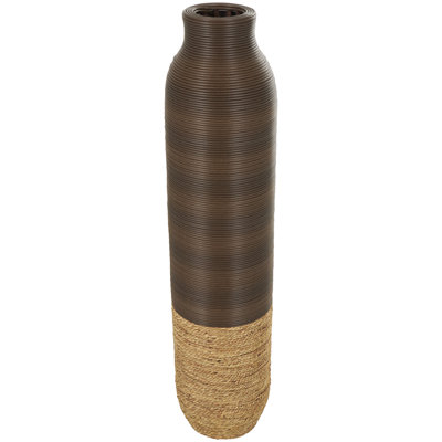 Seagrass Handmade Decorative Dark Brown Vase