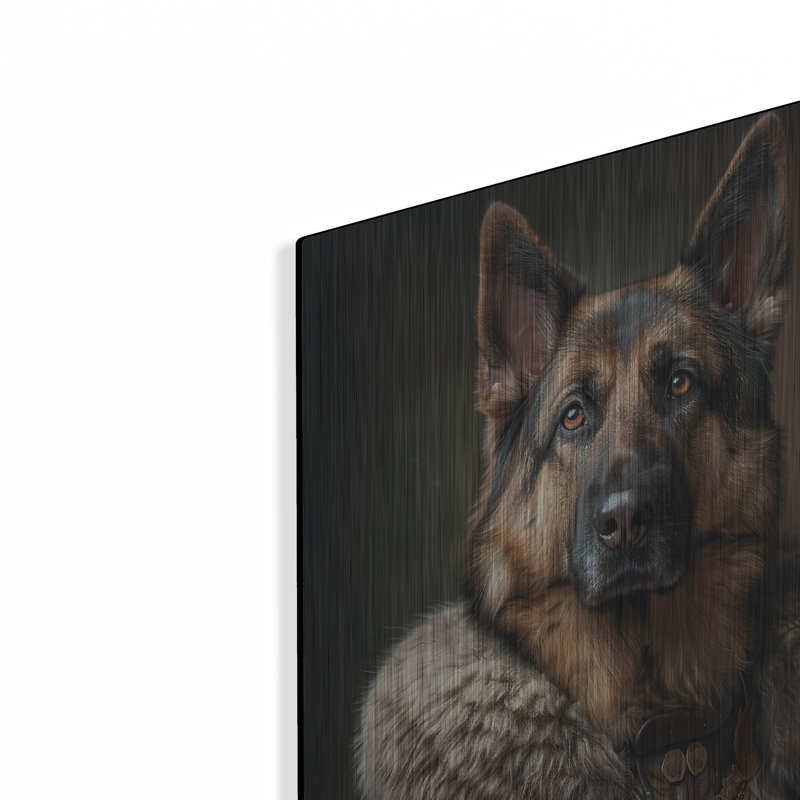 Art mural en métal Trinx «Portrait Noble German Shepherd» par Momart, H 24 po x l 16 po