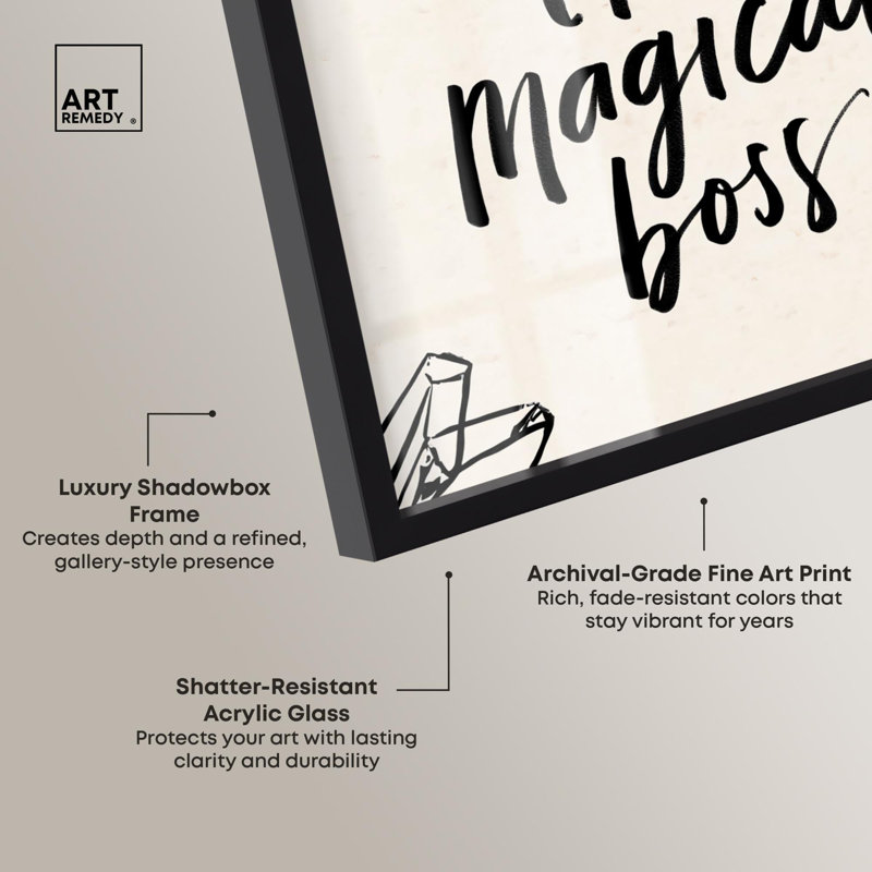 Magical Intention Shadowbox Print Quotes Art Prints par Art Remedy, H 25 po x l 21 po, Noir
