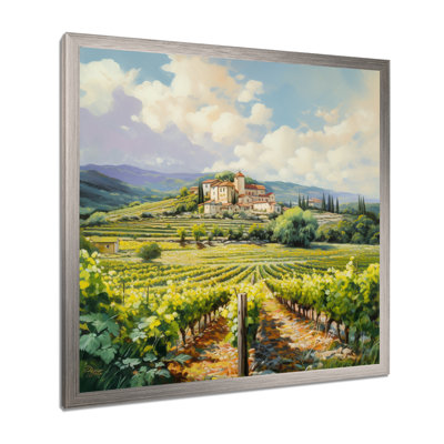 «Vineyard Charm Landscape IV - Vineyard», reproduction d'art sur toile encadrée