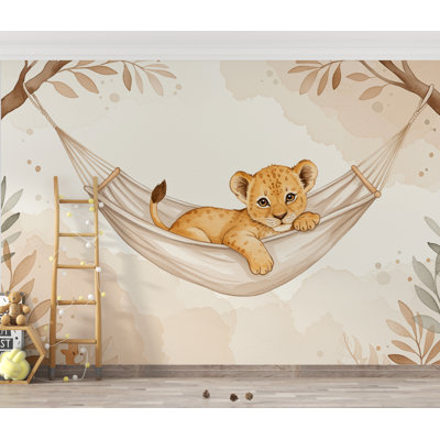 Art de chambre d'enfant bébé lion, impression aquarelle animaux de la jungle, Illustration de lionceau mignon, décor de chambre d'enfant safari neutre, chambre d'enfant, art 195DRE