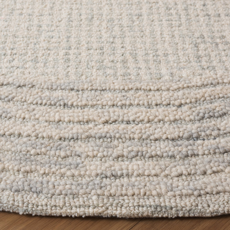 Tapis gris / ivoire Ebony 425, Rond 6 pi