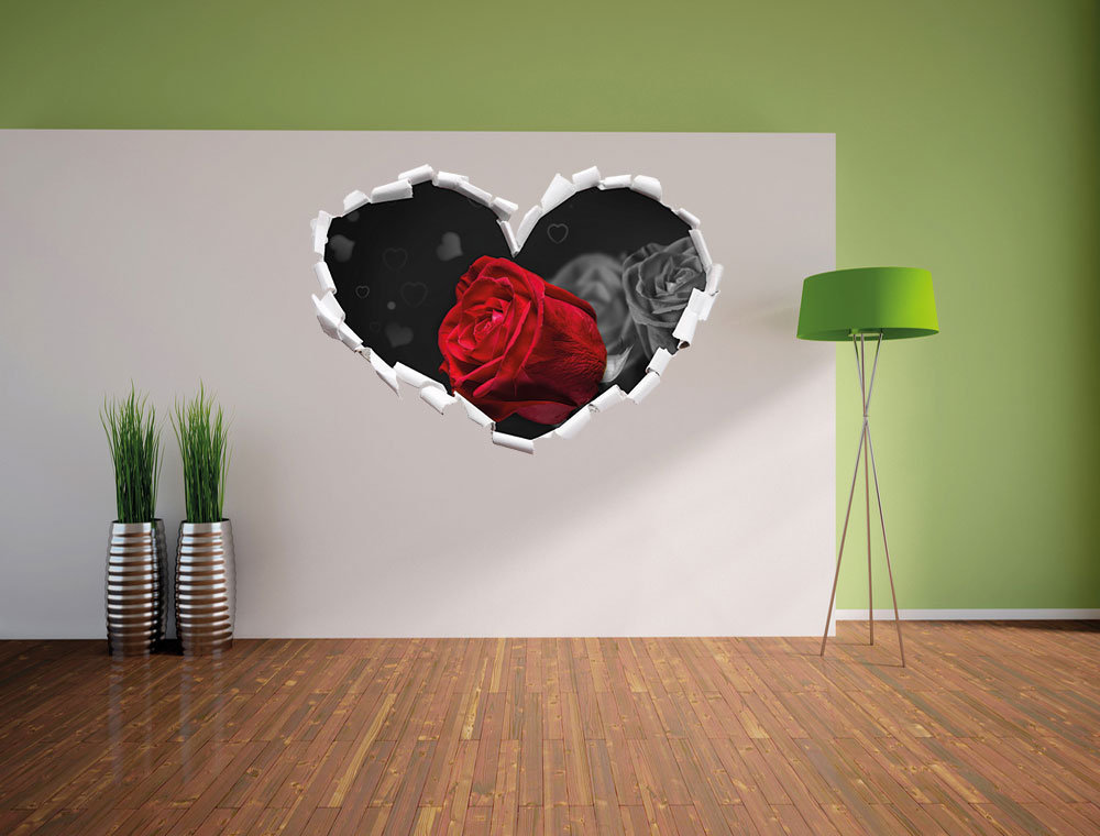 Wandtattoo Rote Rosen zum Valentinstag