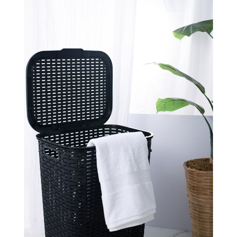 Panier à linge en osier, Noir, H 23,25 po x l 17 po x P 14 po