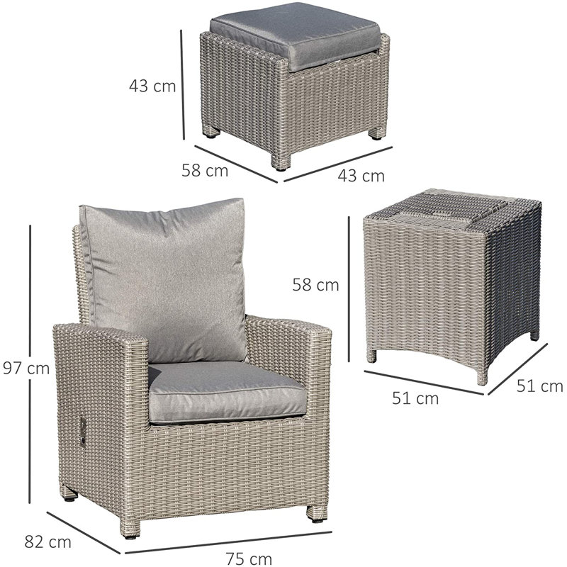 Hulme 2 Seater Rattan Conversation Set
