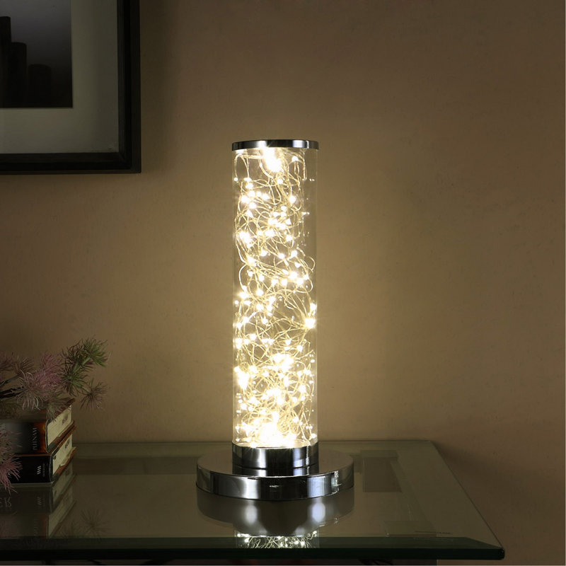 13-Inch Exposed Rope LED Minari Clear Column Floor Lamp