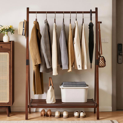 Solid Wood Clothing Rack, Freestanding Garment Organizer