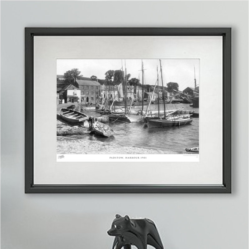 Padstow, Harbour 1901 - Single Picture Frame Print, 40cm H x 50cm W x 2.3cm D