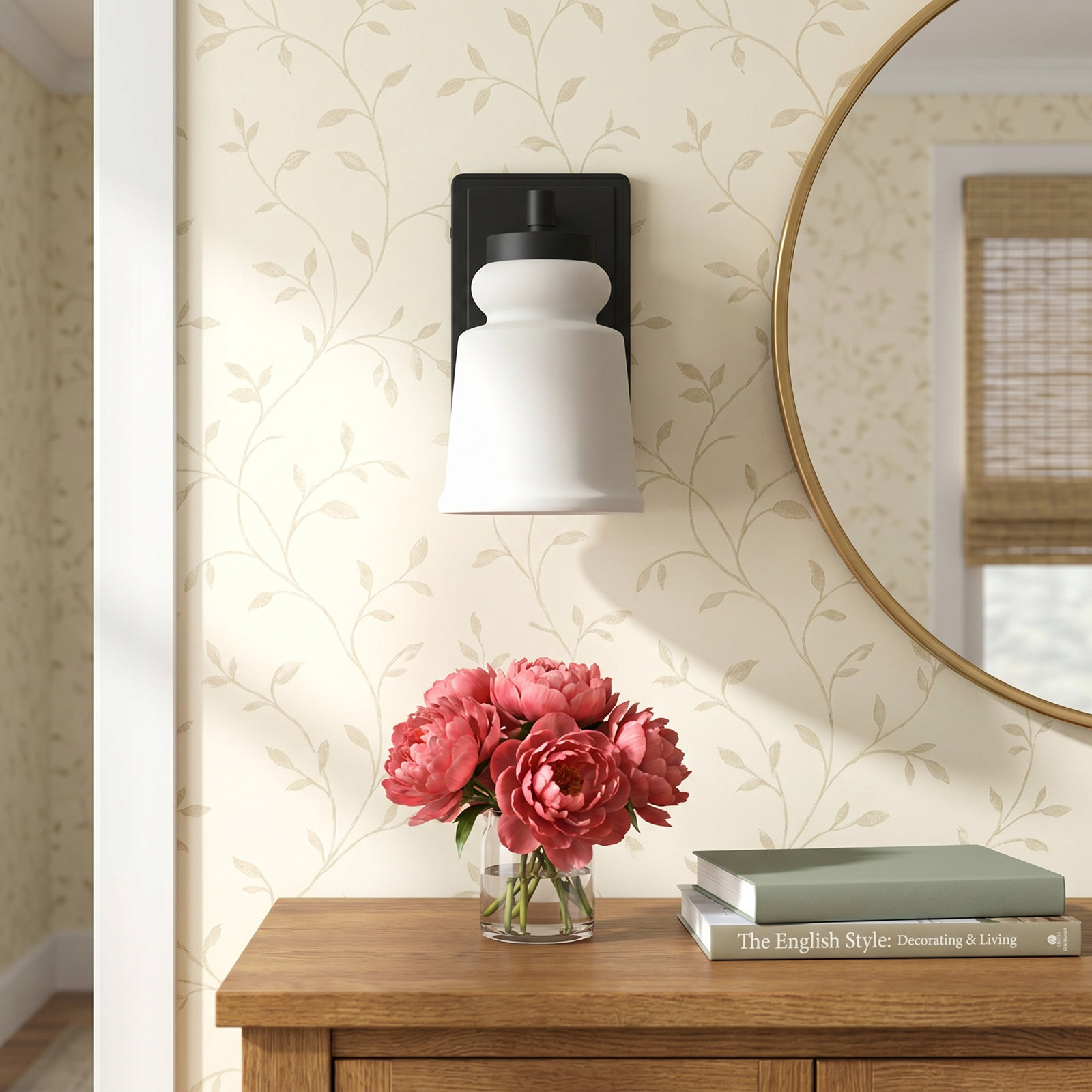 Grosseto Single Light Dimmable Armed Sconce, Black