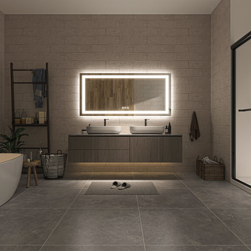 Ulrika Flat LED Mirror, Rectangle, 60" x 28"