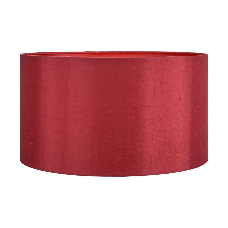 Silk Drum Lamp Shade ( Uno ) in Red, 26cm H x 45cm W x 45cm D