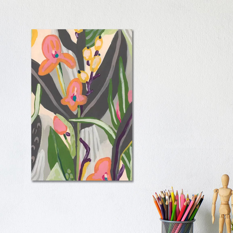Vibrant Ladyslippers II by June Erica Vess - Wrapped Canvas Print, 20.32 cm H x 30.48 cm W