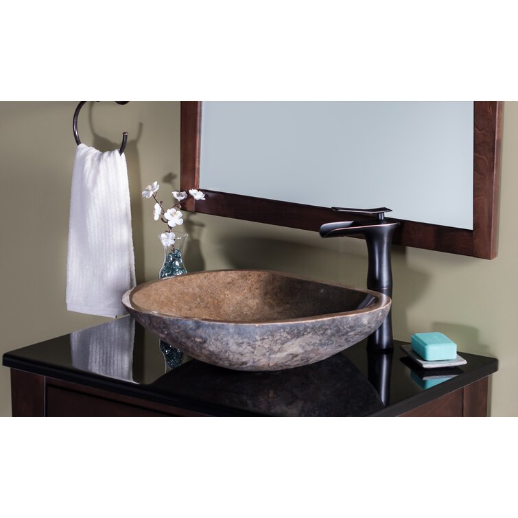 Novatto 17'' Brown Stone Specialty Vessel Bathroom Sink