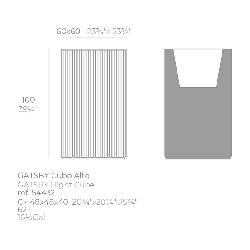 Gatsby Square RGBW LED Battery Planter by Ramón Esteve