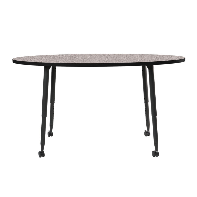 Table d'activité thermofusionnée 30 x 60 avec pieds fuselés réglables Adapte, Gris, Noir