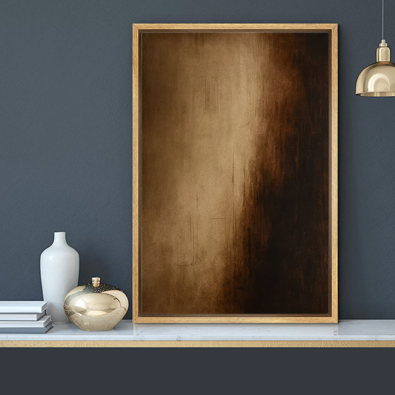 «Warm Bronze Fade Minimalist Wall Decor», reproduction d'art sur toile encadrée, H 24 po x l 16 po x P 1,5 po