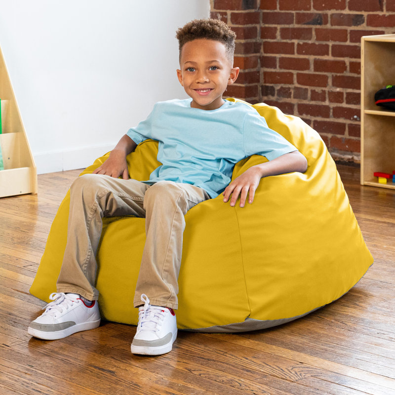 Fauteuil à billes pour enfant Jaxx Gumdrop Jr., H 24 po x l 28 po x P 28 po, Vinyl jaune