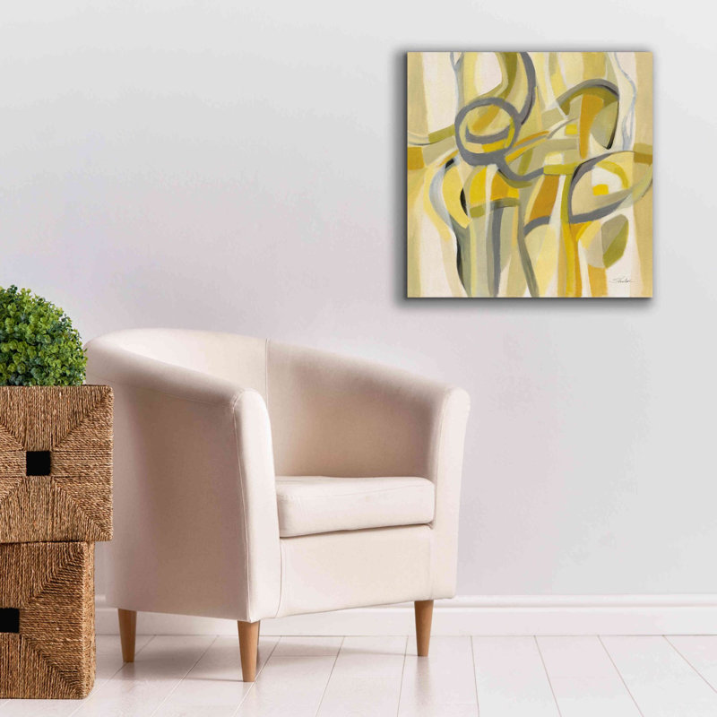 «Mid Mod Yellow» par Silvia Vassileva, art mural sur toile, H 26 po x l 26 po x P 1,5 po