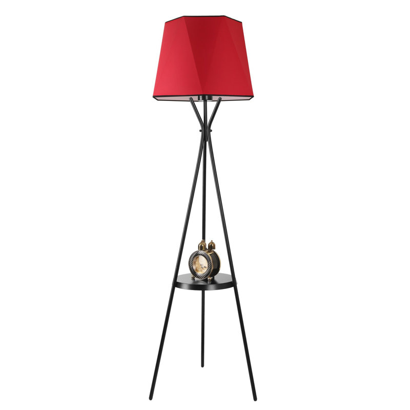 Gyulnara 165cm Tray Table Floor Lamp, Red